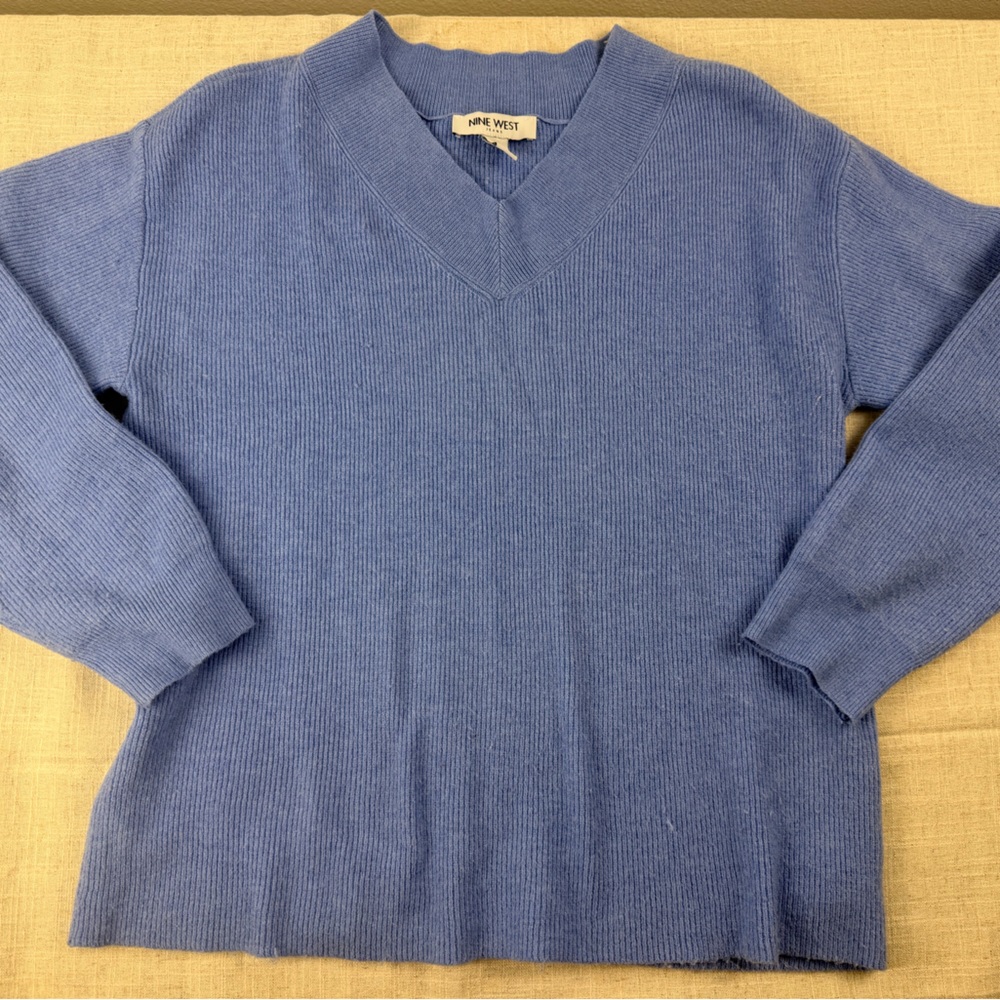 Nine West Men's V-Neck Sweater in Light Blue
